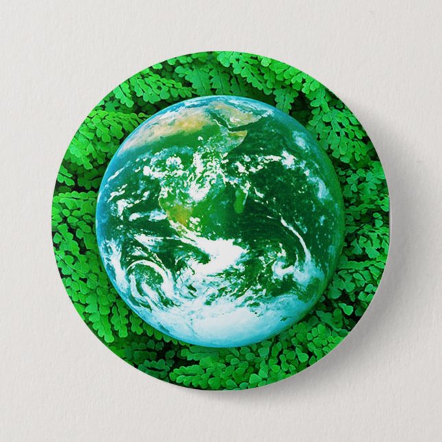 Green Earth - ecological awareness Pinback Button (Front)