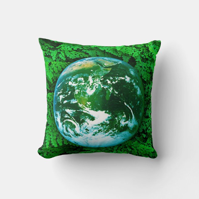Green Earth - ecological awareness Throw Pillow (Front)