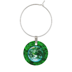 Green Earth - ecological awareness Wine Charm