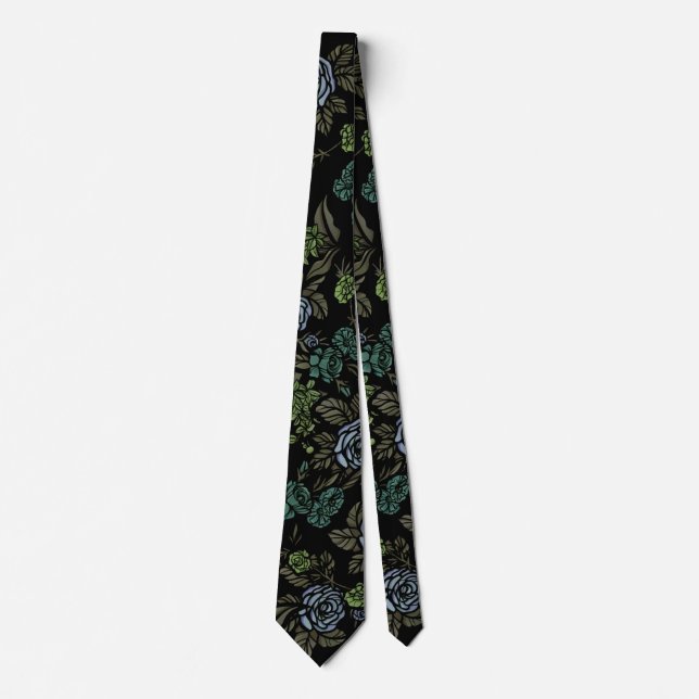 Green Earth Flowers Neck Tie (Front)
