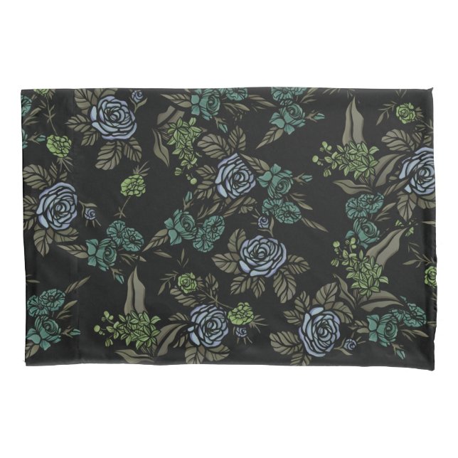 Green Earth Flowers Pillow Case (Front)