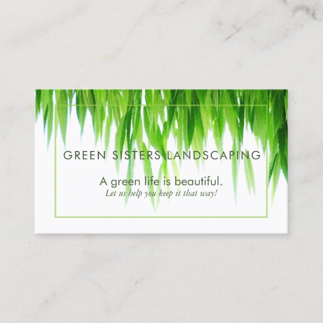 Green Earth Friendly Landscaping Business Card (Front)
