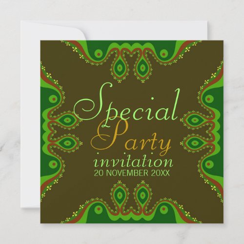 Green Earth Goddess Special Party Invitations