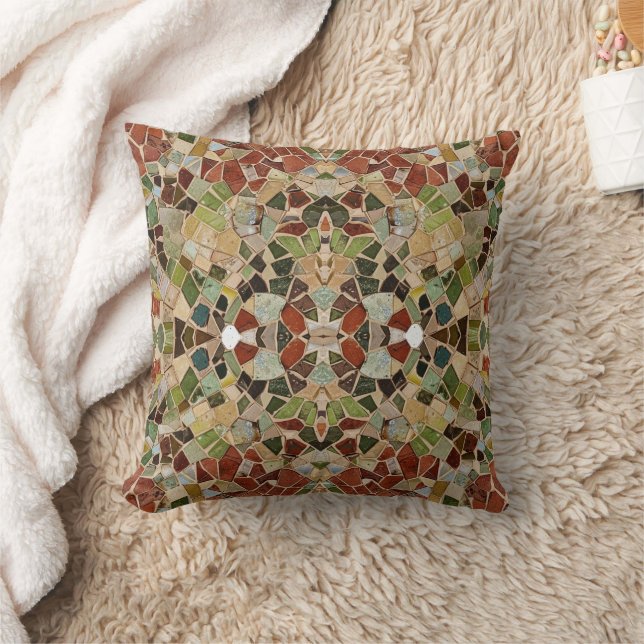 green earth mosaic throw pillow (Blanket)