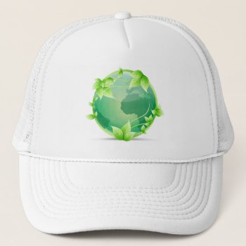 Green Earth Recycle Symbol Trucker Hat by Lasting__Impressions at Zazzle