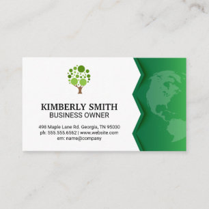 Green Earth   Tree Icon Business Card