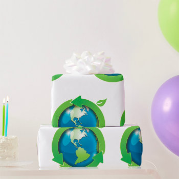 Green Earth Wrapping Paper by spudcreative at Zazzle