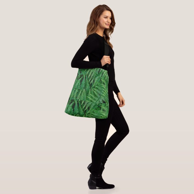 Green Earthy Fern Bag-A touch of Nature:  Crossbod Crossbody Bag (On Model)