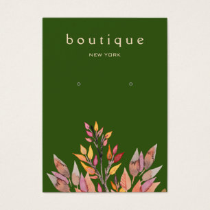 Green Earthy Jewelry Earring Display Card