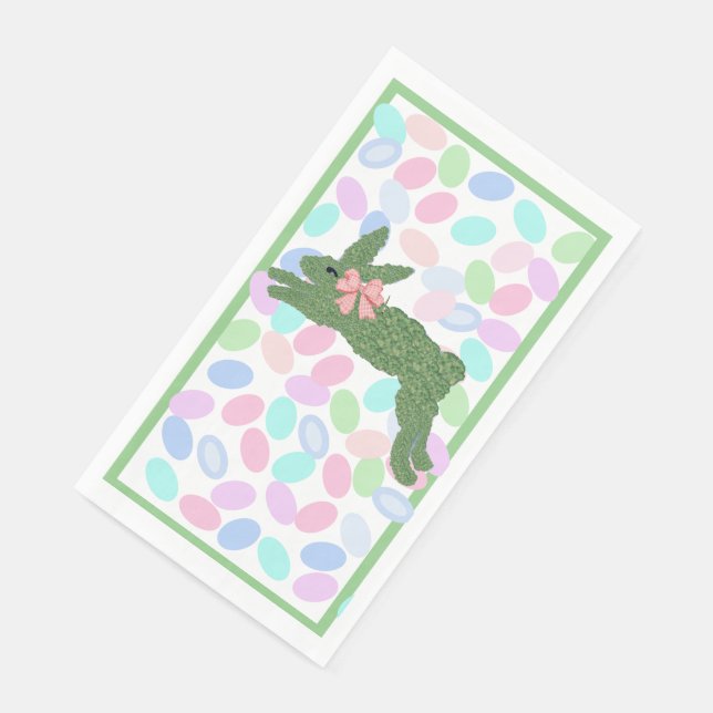 Green Easter Bunny Rabbit Eggs  Paper Guest Towels (Corner)