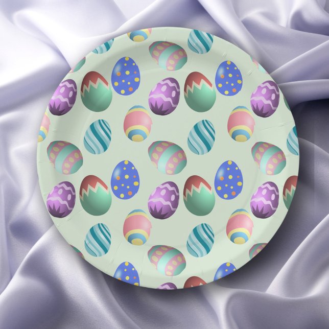 Green Easter Egg Easter Party Easter Egg Hunt Cute Paper Plates (Creator Uploaded)