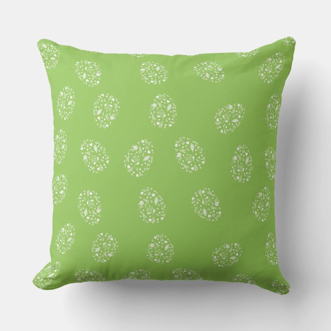 Green Easter eggs pattern Throw Pillow (Front)