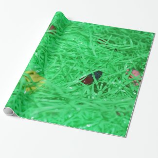 Green Easter Grass Background Wrapping Paper