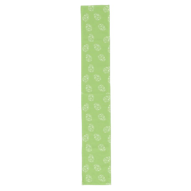 Green Easter pattern Long Table Runner (Front)