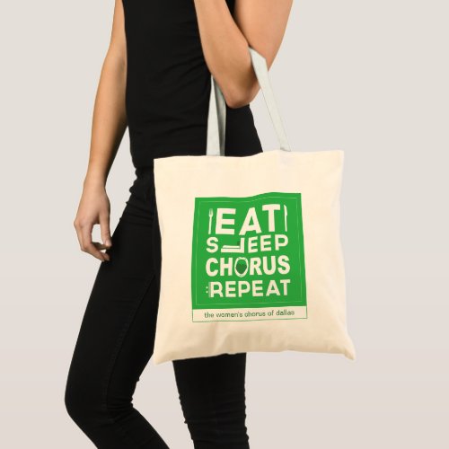 Green Eat Sleep Chorus Repeat Block Tote Bag