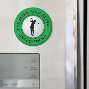 Green Eat Sleep Golf Repeat Round Golf Lover Magnet