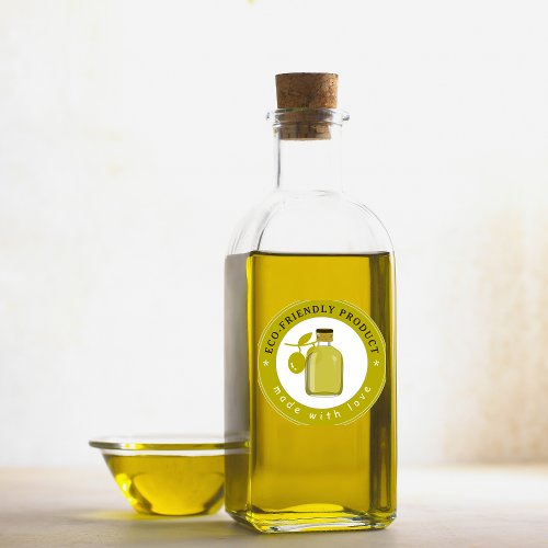 Green Eco_Friendly Product Olive Oil  Classic Round Sticker