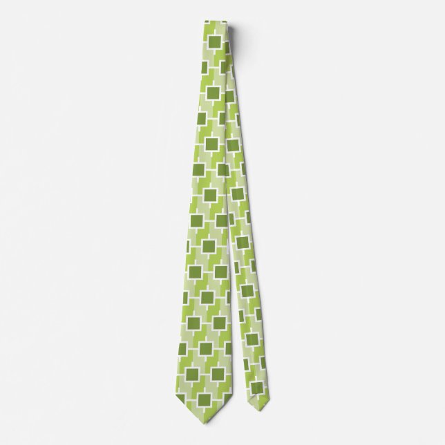 Green ECO SQUARE pattern Tie (Front)