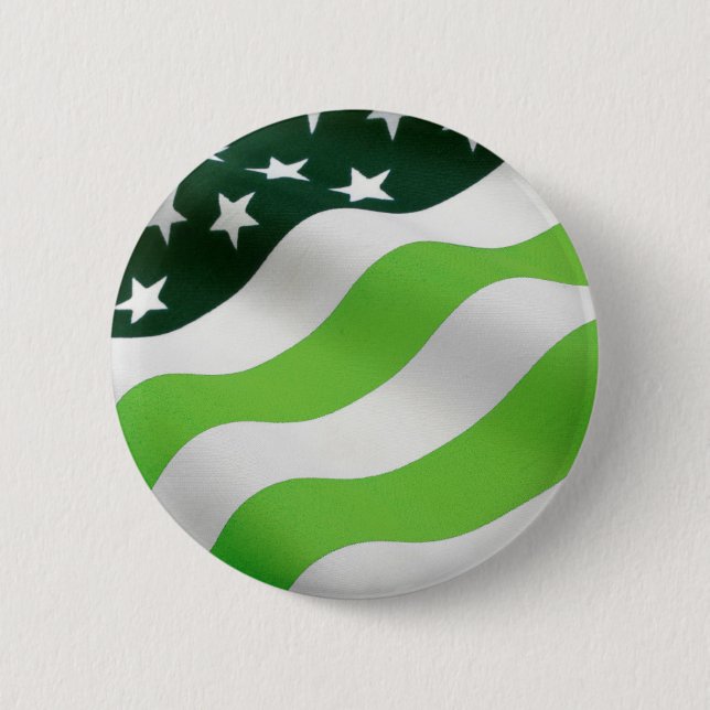Green (ecology) flag pinback button (Front)