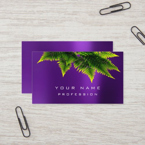 Green Economy Fern Organic Burgundy Amethyst Plum Business Card