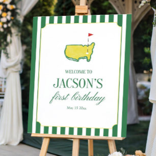 Green Editable Golf Birthday Welcome Sign Template