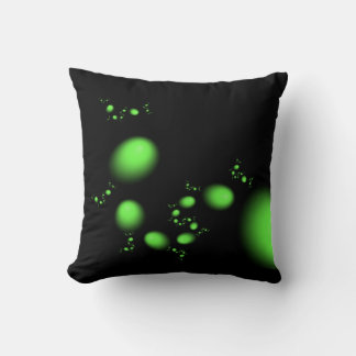 Green Eggs and Black Fractal Square Throw Pillow