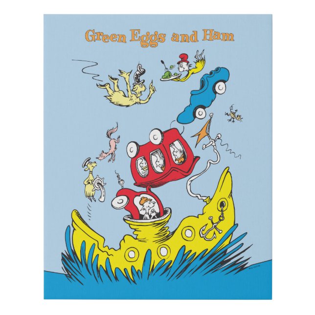 Green Eggs and Ham | I Do Not Like Them Anywhere Faux Canvas Print (Front)