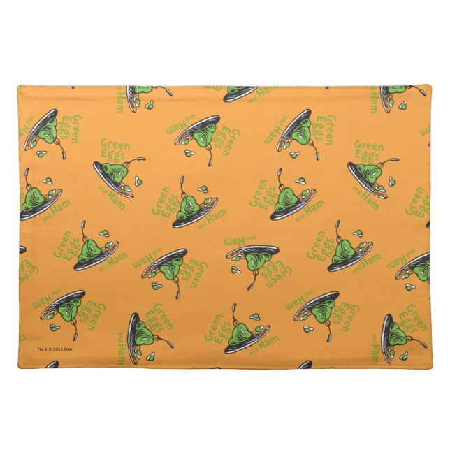 Green Eggs and Ham Pattern Cloth Placemat (Front)