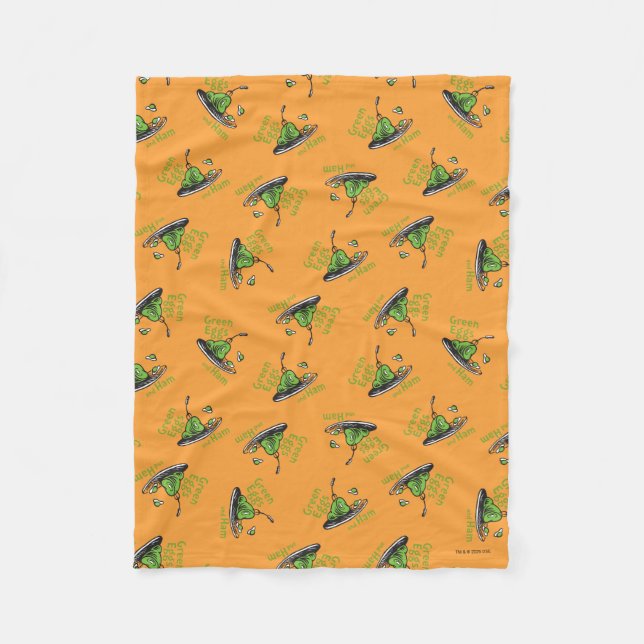 Green Eggs and Ham Pattern Fleece Blanket (Front)