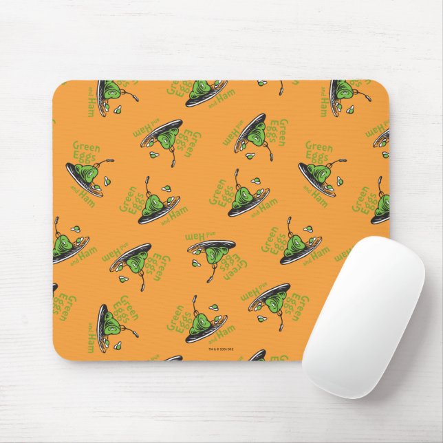 Green Eggs and Ham Pattern Mouse Pad (With Mouse)