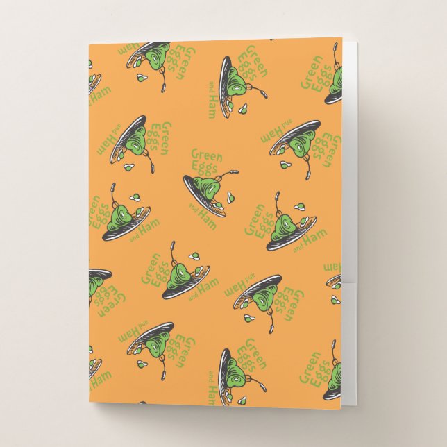 Green Eggs and Ham Pattern Pocket Folder (Front)