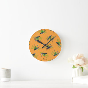 Green Eggs and Ham Pattern Round Clock