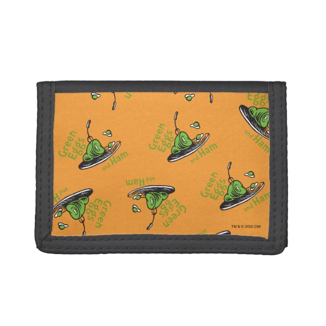 Green Eggs and Ham Pattern Trifold Wallet (Front)