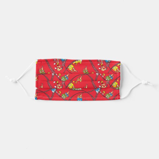 Green Eggs and Ham | Train Pattern Adult Cloth Face Mask (Front, Folded)