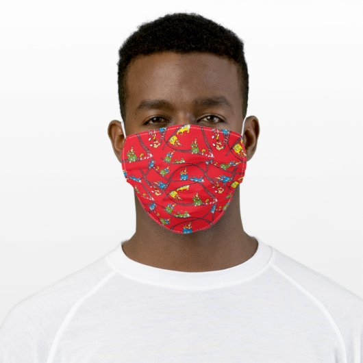 Green Eggs and Ham | Train Pattern Adult Cloth Face Mask (Worn)