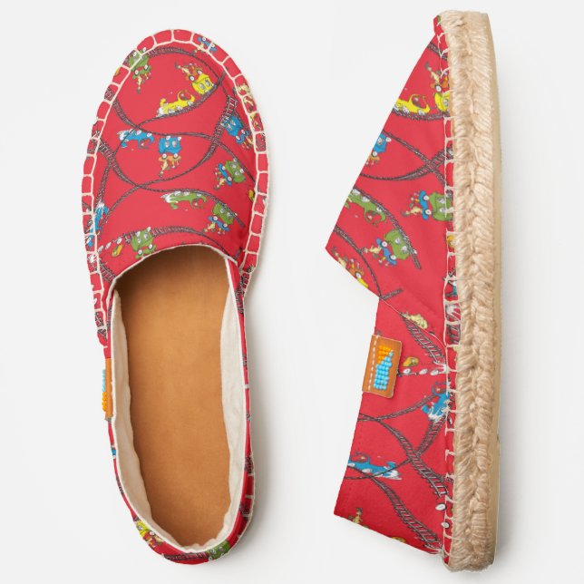 Green Eggs and Ham | Train Pattern Espadrilles (Side)