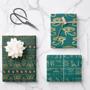 Green Egyptian Wrapping Paper Ancient Egyptian