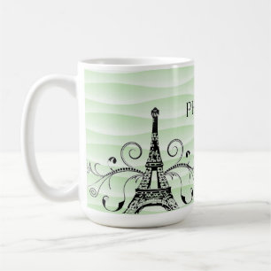 Green Eiffel Tower Flourish Coffee Mug