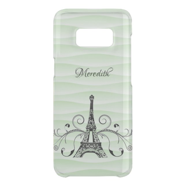 Green Eiffel Tower Flourish Samsung Galaxy Case (Back)