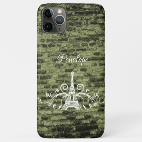 Green Eiffel Tower Grunge Case_Mate iPhone Case