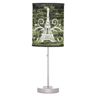 Green Eiffel Tower Grunge Lamp