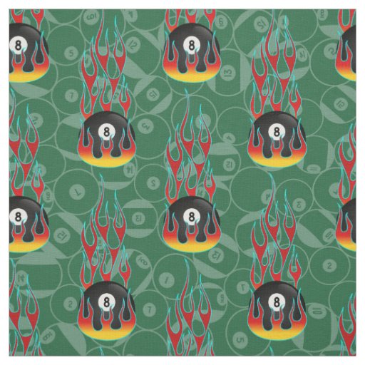 Green Eight Ball  Fabric
