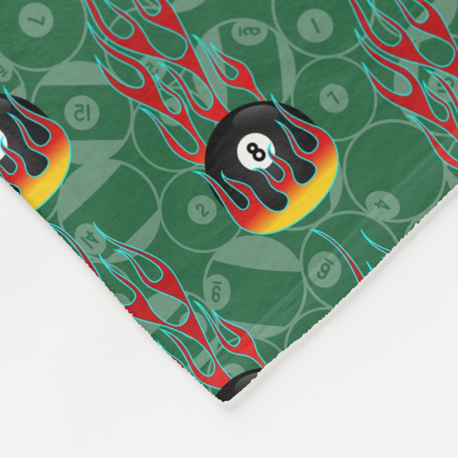 Green Eight Ball  Fleece Blanket (Corner)