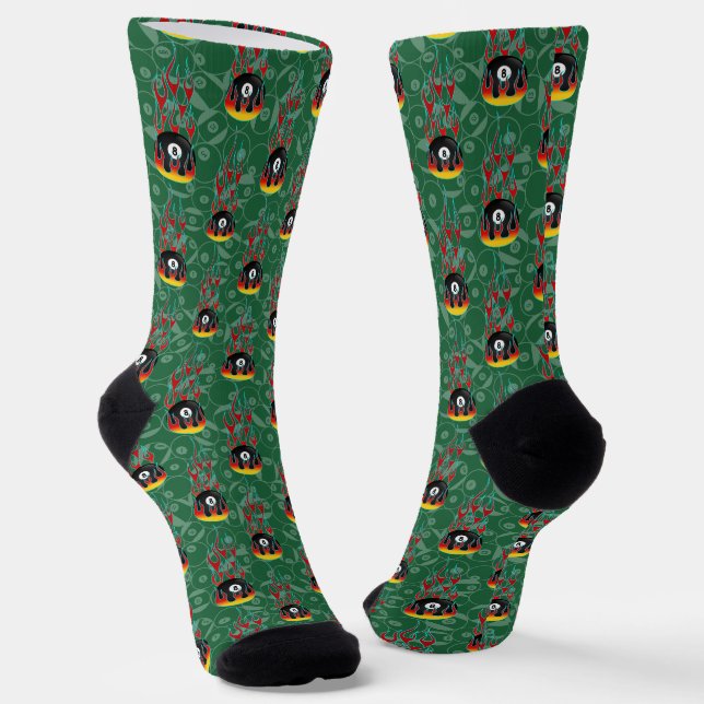 Green Eight Ball  Socks (Angled)