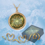 Green Ein Od Milvado on Gold Mandala Gold Plated Necklace<br><div class="desc">Surprise her with this stunning gold mandala with the Hebrew words,  Ein Od Milvado,  translated as "There is none other than Him (Hashem)".   Create a gift set with the matching jewelry box.  You will be impressed by the high quality and vivid color printing.  The jewelry box is sold separately.</div>