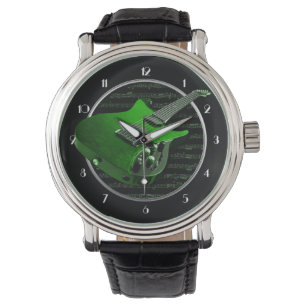 Green Electric Guitar Wrist Watch