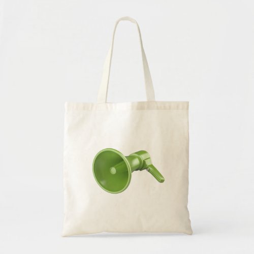Green electric megaphone tote bag