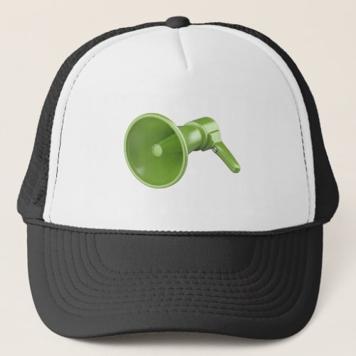 Green electric megaphone trucker hat