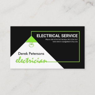Green Electrical Power Circuit Electrician Service Business Card