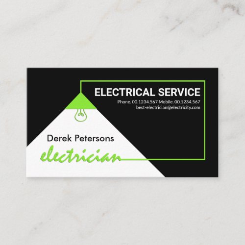 Green Electrical Power Circuit Electrician Service Business Card